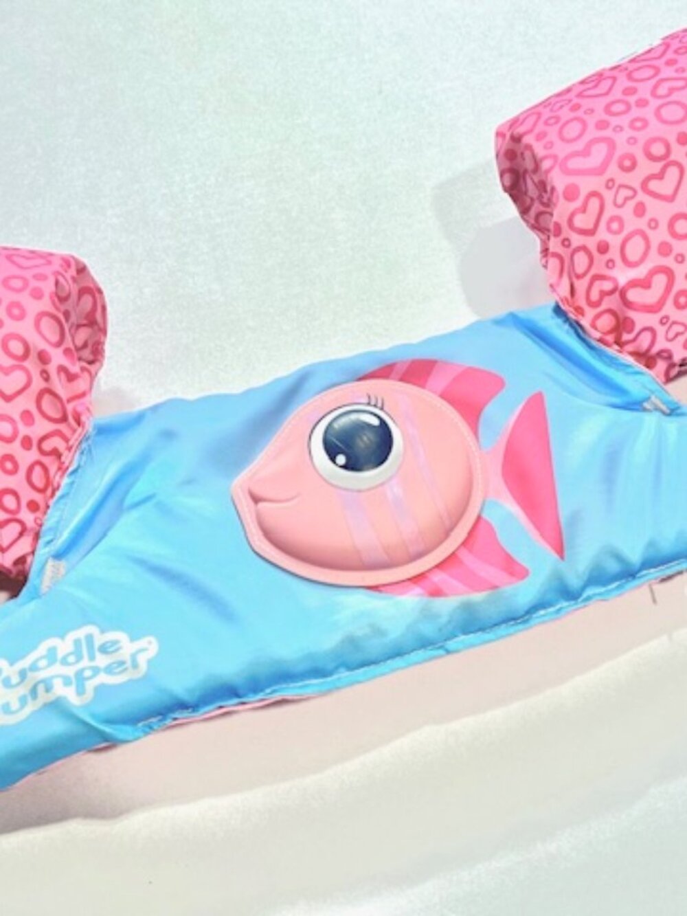 Stearns Puddle Jumper Kids Life Jacket Floatie Fish & Hearts Pink Blue 30-50lbs